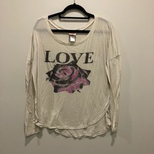 Long Sleeve Love Rose Junk Food Tee M